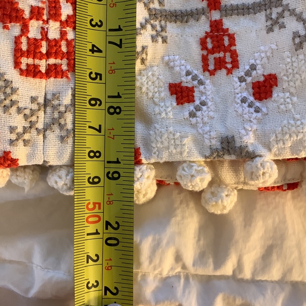 Maeve Cream Mini Skirt with Orange Geometric Embroidery - Picture 6 of 8